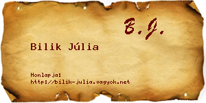 Bilik Júlia névjegykártya